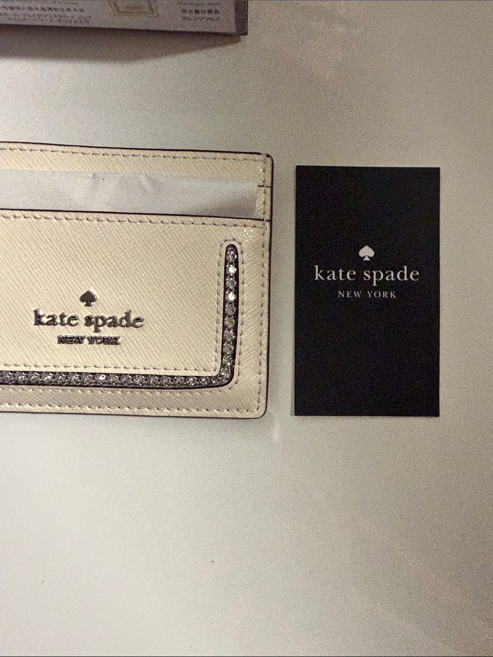 kate spade Cream Leather Card & Key Pocket with Crystal Accent - Picture 13 of 16